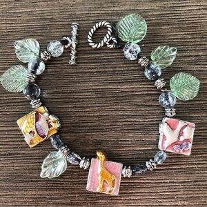 Handmade metal bead Jungle bracelet